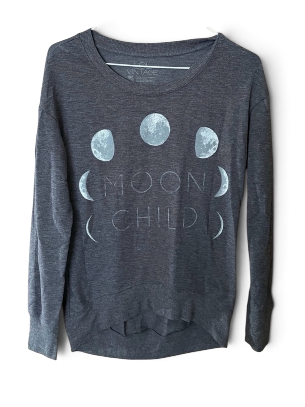 Gray ‘Moon Child’ Pullover Hi-Lo Sweatshirt